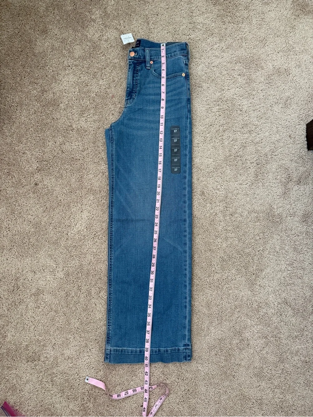 NWT J.CREW Classic Wide-Leg Medium Wash Jeans Stretch Size 27